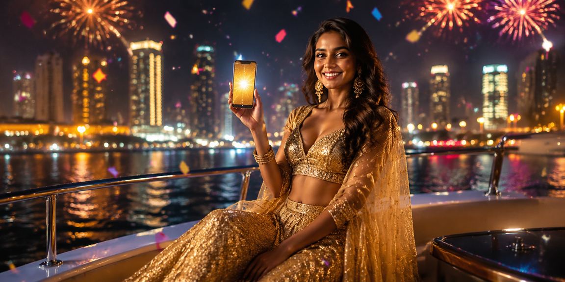 Delhi local vendor selling lottery tickets with traditional lehenga outfit